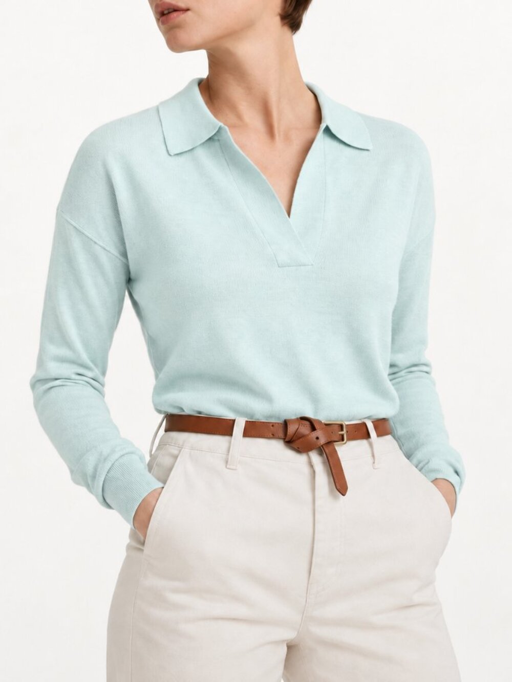 J. Crew Merino Wool Mint Green Polo Sweater Large